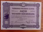 Aandeel Norddeutscher Lloyd - Bremen - 1936, Verzamelen, Scheepvaart, Ophalen of Verzenden, Gebruikt, Motorboot, Kaart, Foto of Prent