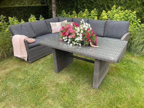 Heel mooi diningeset/loungeset, Tuin en Terras, Tuinsets en Loungesets, Zo goed als nieuw, Loungeset, Wicker, 8 zitplaatsen, Bank