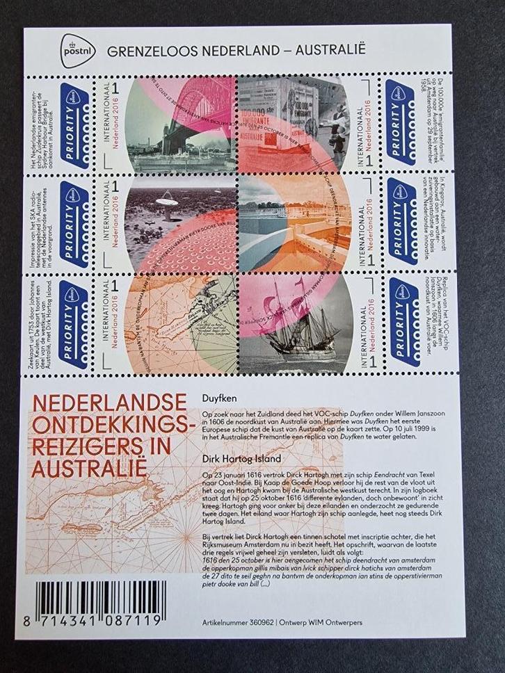 2016 Vel Va3441-3446 Grenzeloos Nederland Australie Postfris, Postzegels en Munten, Postzegels | Nederland, Postfris, Na 1940