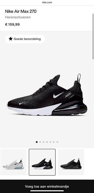 Nike Air Max 270 black/white beschikbaar voor biedingen