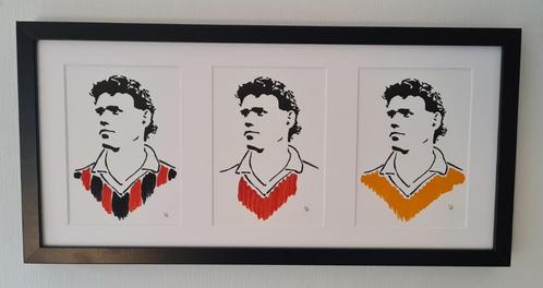 Marco van Basten (drieluik, linodruk in zwarte lijst), Huis en Inrichting, Woonaccessoires | Schilderijen, Tekeningen en Foto's