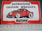 sticker borderland custom wheelers holland logo car auto, Verzamelen, Verzenden, Zo goed als nieuw, Bedrijf of Vereniging