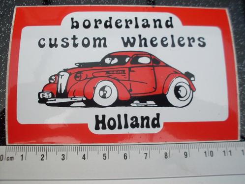 sticker borderland custom wheelers holland logo car auto, Verzamelen, Stickers, Zo goed als nieuw, Bedrijf of Vereniging, Verzenden