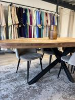 Eettafel ovaal mangohout 240x100cm, Ophalen, 200 cm of meer, 50 tot 100 cm, Zo goed als nieuw