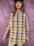 Vintage oversized boyfriend overhemd /shirt - geruit - geel, Geel, Ophalen of Verzenden, Hippiegalorevintage@gmail.com, Gedragen