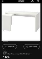 IKEA MALM Desk Black, Huis en Inrichting, Tafels | Sidetables, Ophalen, Gebruikt, 150 tot 200 cm, Rechthoekig