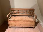Oud grenen klepbankje, Huis en Inrichting, Ophalen, Gebruikt, 100 tot 150 cm, 100 tot 125 cm