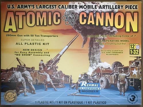 Renwal ATOMIC CANNON model kit. Schaal 1:32. Ongebouwd., Hobby en Vrije tijd, Modelbouw | Auto's en Voertuigen, Zo goed als nieuw