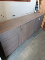 Teak houten dressoir grey wash, Ophalen, Zo goed als nieuw, 25 tot 50 cm, 200 cm of meer