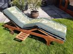 Lig- of zonnebed, Sunbed Lounger, Ophalen, Zo goed als nieuw, Teakhout, Verstelbaar