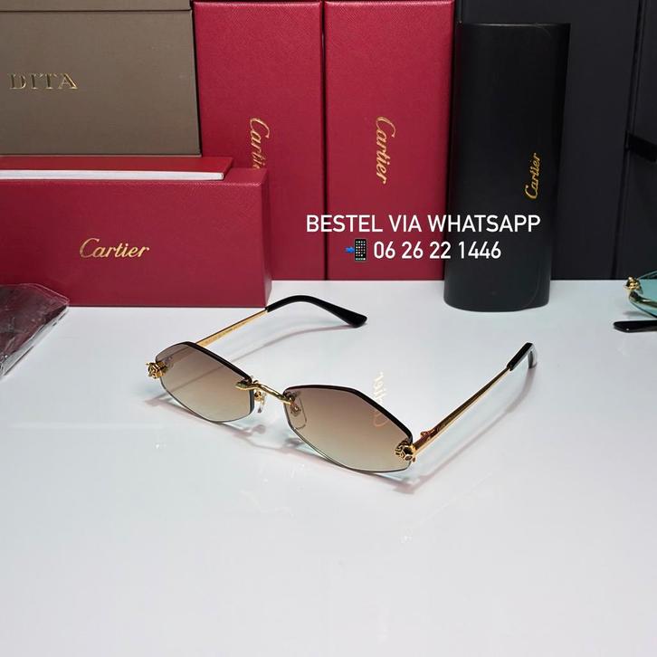 Cartier panthere zonnebril, Sieraden, Tassen en Uiterlijk, Zonnebrillen en Brillen | Heren, Nieuw, Overige merken, Zwart, Ophalen of Verzenden