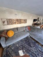 Grijze rib hoekbank, Huis en Inrichting, Ophalen, 250 tot 300 cm, Gebruikt, Hoekbank