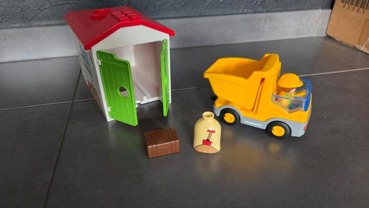 Playmobil 1.2.3 Bouwplaats Set, Kinderen en Baby's, Speelgoed | Playmobil, Zo goed als nieuw, Complete set, Ophalen of Verzenden
