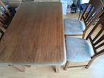TE koop: Eiken eethoektafel + 4 eetkamerstoelen, Huis en Inrichting, Ophalen, Gebruikt, 100 tot 150 cm, Eikenhout