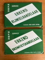 2 emaille bord reclamebord nkbr bromfiets rijwiel handelaar, Ophalen of Verzenden, Zo goed als nieuw, Reclamebord
