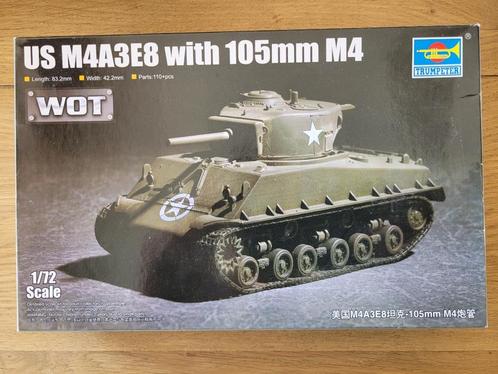 1:72 1/72 Trumpeter US M4A3E8 with 105mm M4, Hobby en Vrije tijd, Modelbouw | Auto's en Voertuigen, Zo goed als nieuw, Tank, 1:50 of kleiner