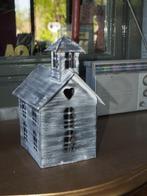 Grijze Windlicht/metalen huisje, Huis en Inrichting, Woonaccessoires | Overige, Ophalen of Verzenden, Gebruikt