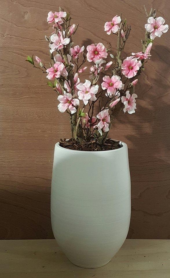 Kunstbloesem van zijde in hoge pot | Roze Bloesem, Ophalen, Zo goed als nieuw, Binnen