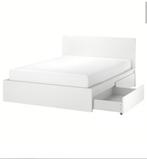 Compleet Queen Bed 160x200 -Verkoop voor de halve prijs., Wit, Tweepersoons, Ophalen of Verzenden, Zo goed als nieuw