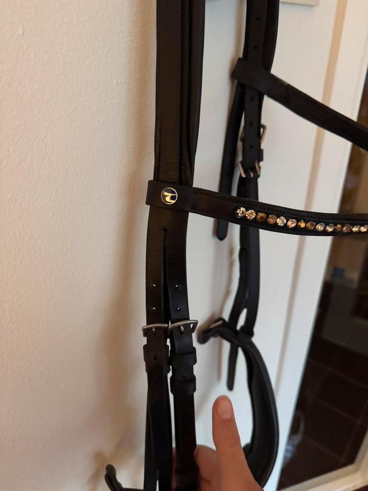 Lederen hoofdstel, Kieffer, maat full (paard), Dieren en Toebehoren, Paarden en Pony's | Hoofdstellen en Tuigage, Zo goed als nieuw