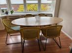 Eettafel en stoelen, Ophalen, Gebruikt, Modern, 4 tot 6 stoelen