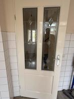 2 opdek deuren met glas in lood, Doe-het-zelf en Verbouw, Deuren en Horren, Ophalen, Gebruikt, 80 tot 100 cm, Binnendeur
