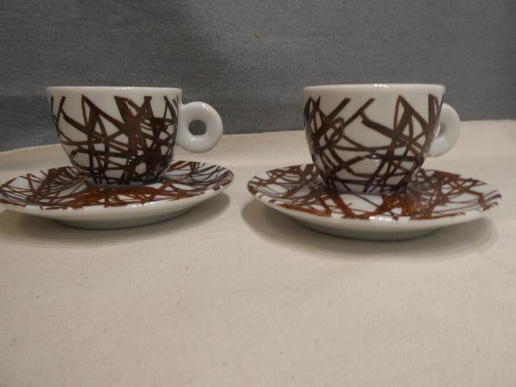 2 Illy kopjes The Italian Riviera"James Rosenquist 1996, Huis en Inrichting, Keuken | Servies, Gebruikt, Kop(pen) en/of Schotel(s)