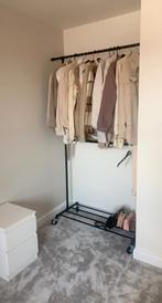 Dubbele kledingrek op wieltjes - Zwart, Kleding | Dames, Ophalen, Met wielen, Nieuw