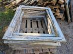 11 Oude Houten Raamkozijnen - Partij, Doe-het-zelf en Verbouw, Kozijnen en Schuifpuien, Ophalen, Gebruikt, Hout, Raamkozijn