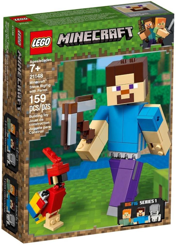 21148 - Minecraft: Minecraft Steve BigFig with Parrot, Kinderen en Baby's, Speelgoed | Duplo en Lego, Nieuw, Lego, Complete set