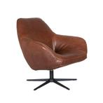 NIEUWE LEREN DRAAIFAUTEUIL VOOR SPOTPRIJS, Ophalen, Nieuw, 75 tot 100 cm, Metaal