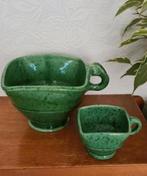 Set oude keramiek aardewerk vuurtest schaaltjes groen, Antiek en Kunst, Antiek | Keramiek en Aardewerk, Ophalen of Verzenden