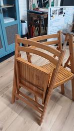4x Vintage houten klapstoel, Ophalen of Verzenden, Bruin