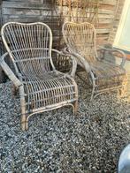 Set vintage rotan tuinstoelen, Ophalen, Rotan, Stapelbaar