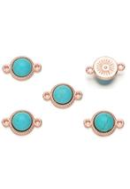 Metalen tussenzetsel rosé goud met turquoise howlite (2 st.), Verzenden, Nieuw, Tussenstuk of Tussenkraal