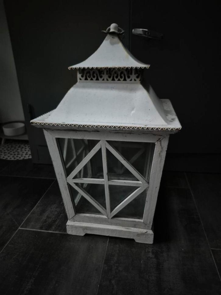 Grote Houten Lantaarn / windlicht - 50cm, Huis en Inrichting, Woonaccessoires | Kandelaars en Kaarsen, Ophalen of Verzenden