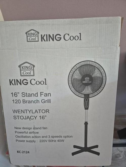 King cool staande ventilator zwart nieuw in doos, Witgoed en Apparatuur, Ventilatoren, Nieuw, Statiefventilator, Ophalen of Verzenden