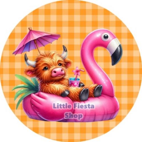 LF3975 ouwel flamingo koe 20x4,7cm eetbare cupcake rondjes, Hobby en Vrije tijd, Taarten en Cupcakes maken, Nieuw, Versiering
