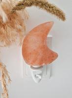 Nieuw nachtlampje zoutsteen maan oranje roze babykamer, Ophalen of Verzenden, Mineraal