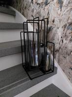 Mooie lantaarn met grijze rookglas(zie omschrijving), 25 tot 50 cm, Zwart, Nieuw, Ophalen of Verzenden