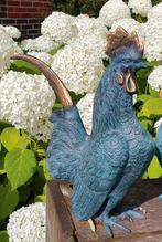 BRONZEN HAAN EN HEN / TUINBEELD / kip, Dierenbeeld, Nieuw, Info@huisentuindecoratiemarie.nl, Huis en tuin decoratie marie