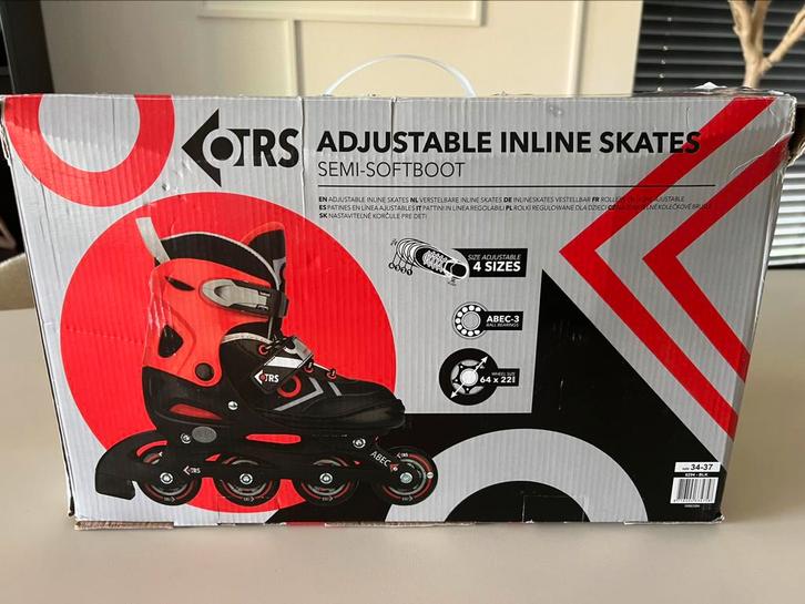 Skeelers/ skates maat 34-37 verstelbaar, softboot, Sport en Fitness, Skeelers, Zo goed als nieuw, Inline skates 4 wielen, Overige merken