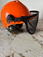 Zaaghelm met gehoorbescherming voor bos en tuin, Ophalen, Met vizier, Gebruikt