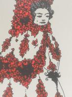 vintage UK Aspell Saggers Aubrey Beardsley Art deco Spiegel, Ophalen of Verzenden, Rechthoekig, 50 tot 100 cm, Minder dan 100 cm