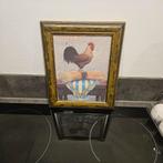 Haan Print met Gouden Lijst, Minder dan 50 cm, Gebruikt, Ophalen of Verzenden, Print