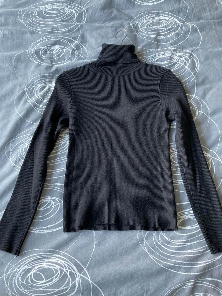 Classic ribbed black turtleneck sweater with long sleeves, Kleding | Dames, Tops, Gedragen, Maat 38/40 (M), Zwart, Lange mouw