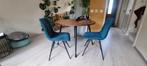 4 petrol stoelen - Eijerkamp, Huis en Inrichting, Ophalen, Gebruikt, Blauw, Metaal