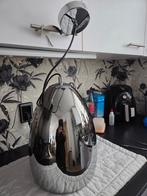 Hanglamp zilverkleurig glas. Incl. Sier ledlamp, Huis en Inrichting, Lampen | Hanglampen, Verzenden, Zo goed als nieuw, Glas, 75 cm of meer