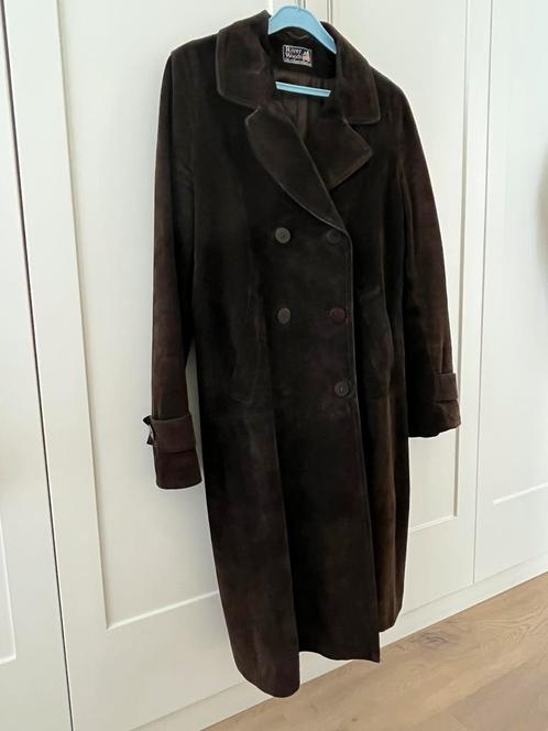 Bruine suède leren trenchcoat van River Woods, mt 38, Kleding | Dames, Jassen | Winter, Gedragen, Maat 38/40 (M), Bruin, Ophalen of Verzenden