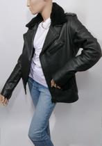 GOOSECRAFT zwarte lere pilotenjack maat M ZGAN, Ophalen of Verzenden, Zo goed als nieuw, Maat 38/40 (M), Zwart